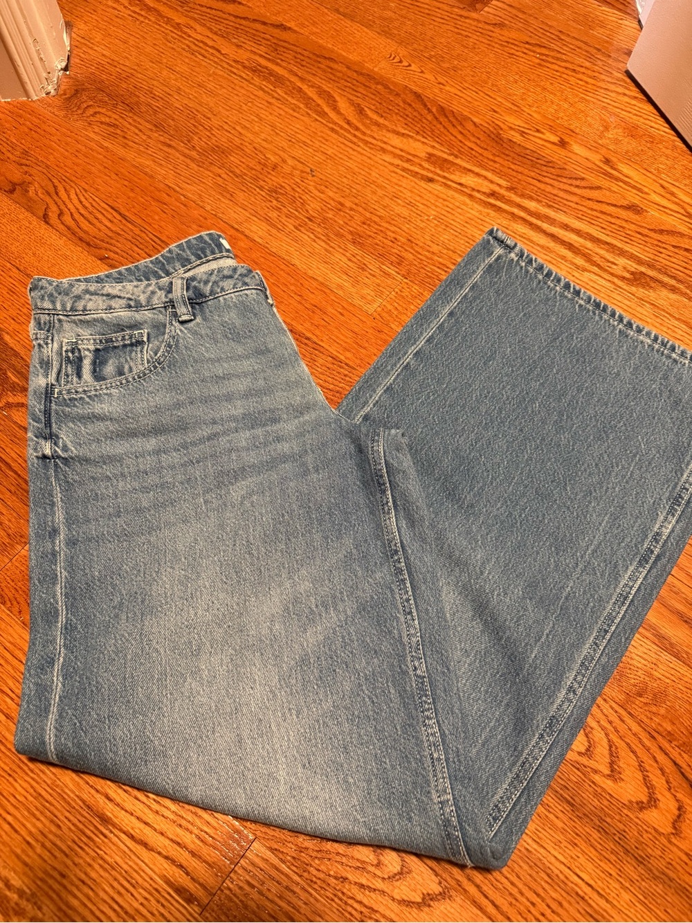 Forever 21 Light Wash Wide Leg Jeans